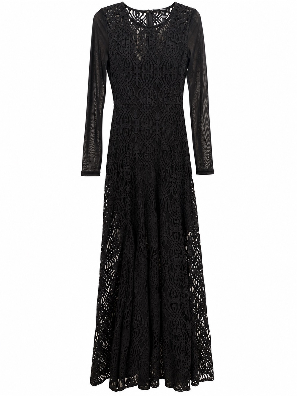 Forever 21 Black Lace Long Sleeve Maxi Dress